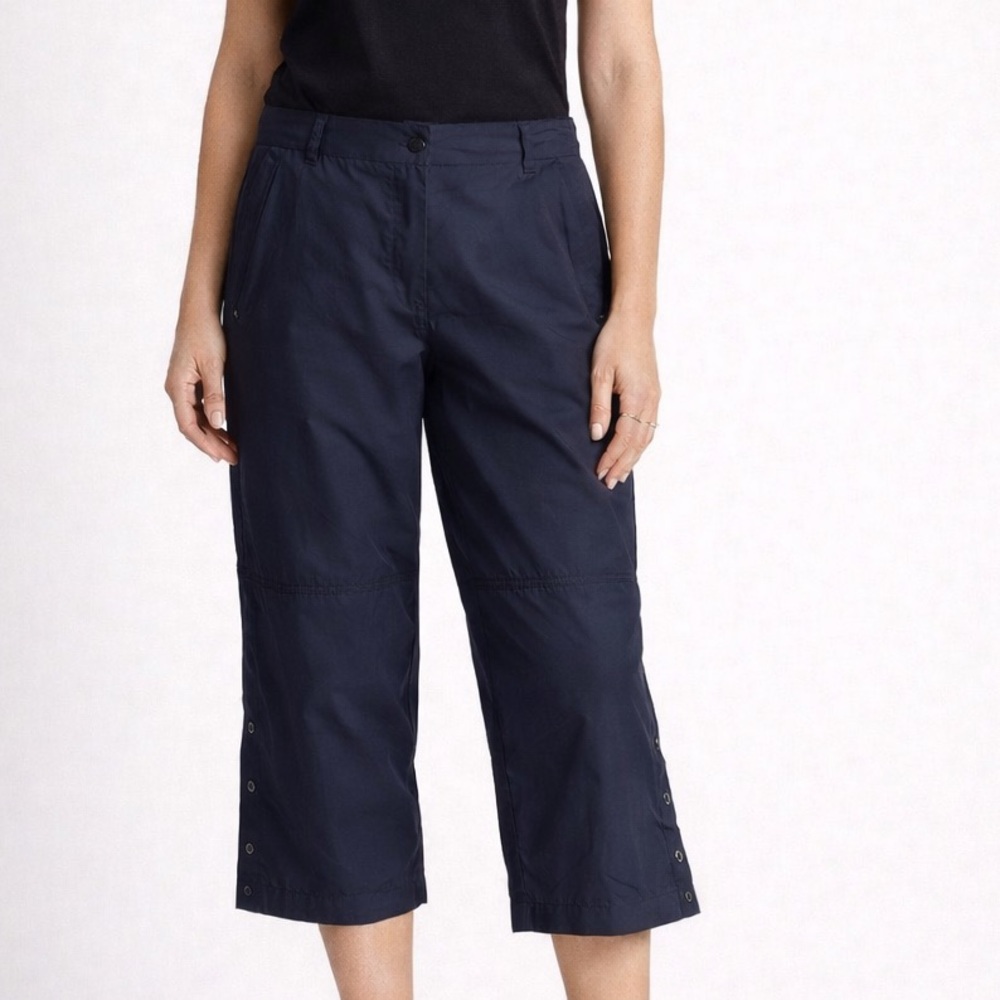 New York & Co navy blue active nylon-like capri pants women’s 12
